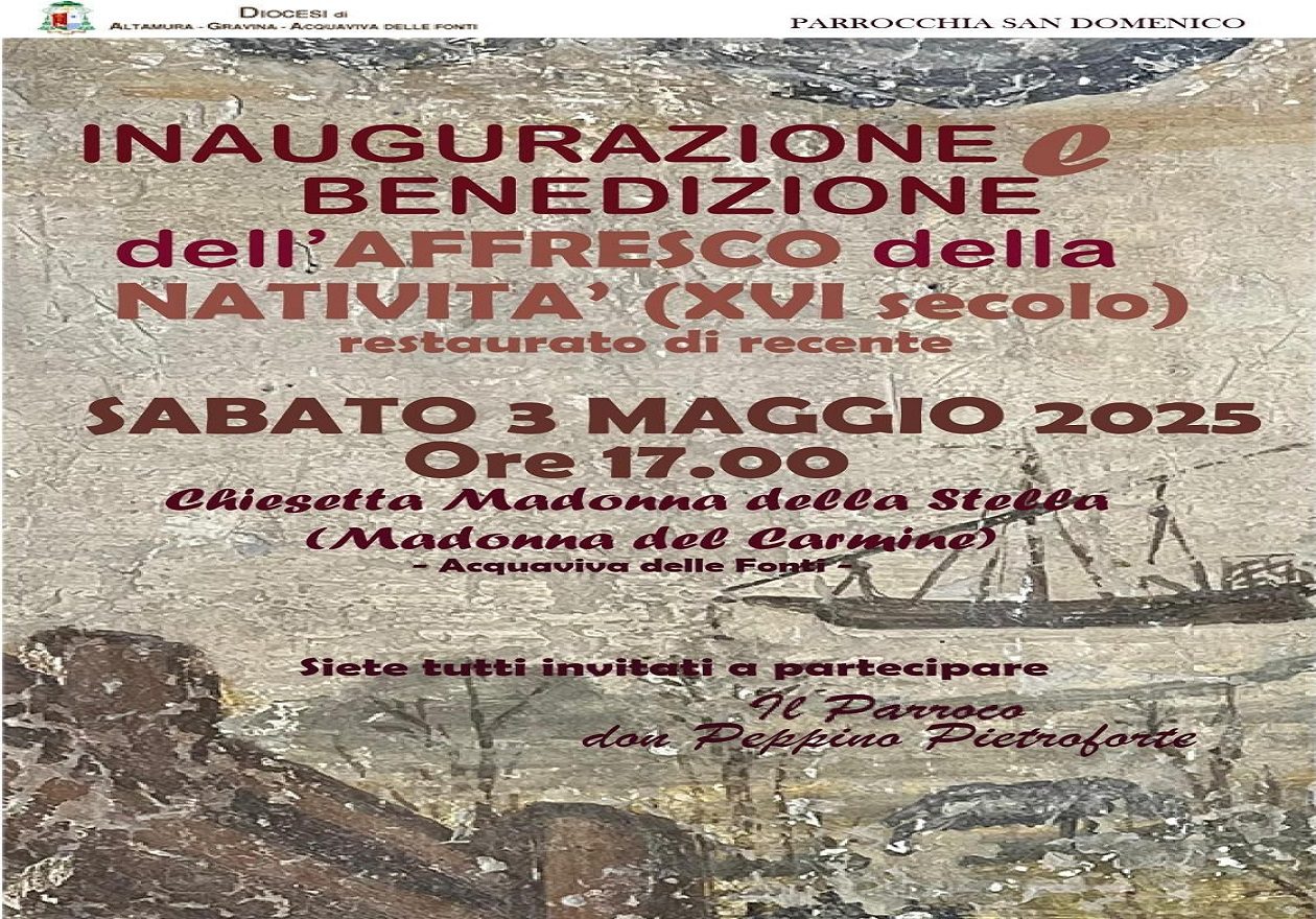 locandina Acquaviva: Inaugurazione Affresco XVI Secolo