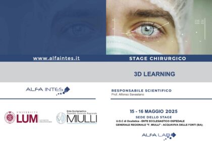 Stage formativo di chirurgia oftalmologica 3D all'Ospedale Miulli diretto dal Prof. Savastano