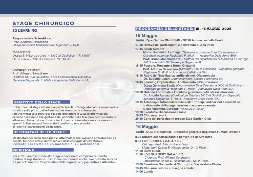 3d learning maculopatie Miulli Savastano microscopi tridimensionali 2