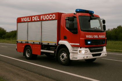 Mezzo dei Vigili del Fuoco in azione