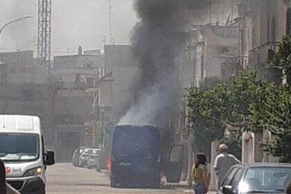 Incendio furgone Acquaviva delle Fonti San Domenico vigili del fuoco