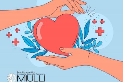 Illustrazione del cuore, fegato e reni, simboli della donazione organi e della vita che rinasce grazie all'Ospedale Miulli.