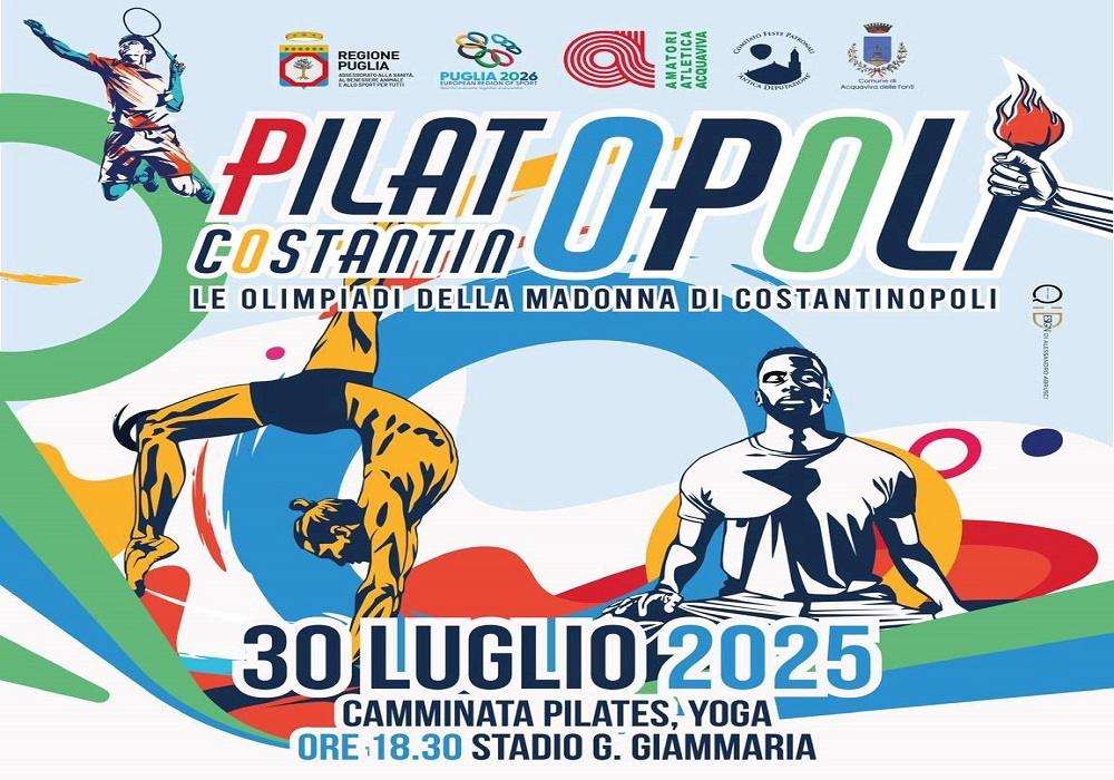 PilatOpoli 2025: il benessere urbano incontra le Olimpiadi della Madonna di Costantinopoli 2 Pilates e Yoga: evento PilatOpoli con passeggiata urbana e lezione allo Stadio G. Giammaria