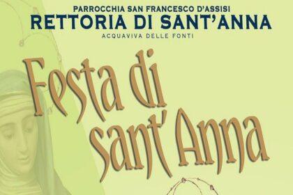 Festa di Sant'Anna 2025 ad Acquaviva delle Fonti.