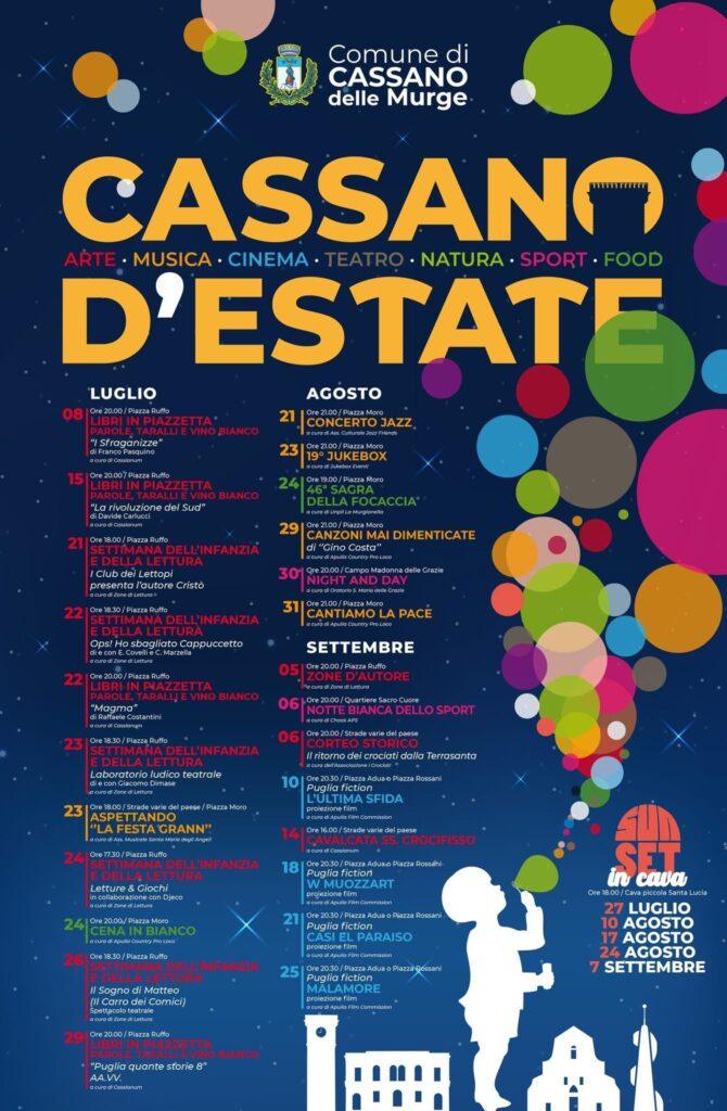 Cassano d'Estate 2025: Il Cartellone Completo 2 Cartellone eventi Cassano d'Estate 2025 luglio agosto settembre