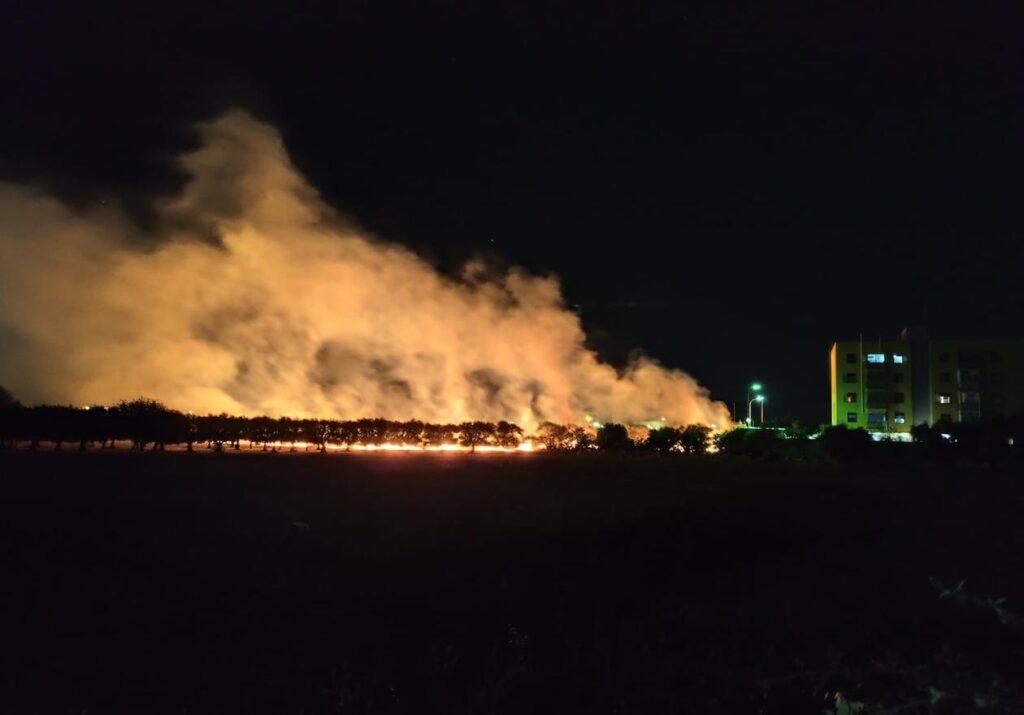 Incendio ad Acquaviva delle Fonti ex zona 167