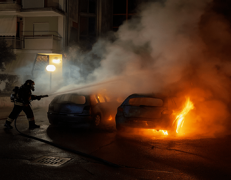 Incendio a Bitritto – auto distrutte nel cortile condominiale