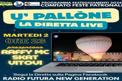 Diretta U Pallone di Acquaviva: 1 Evento Imperdibile, Segui lo Spettacolo in diretta streaming 8 Locandina della Diretta U Pallone Acquaviva per la Festa Patronale 2025, presentata da Radio Futura New Generation in collaborazione con Acquavivaoggi.