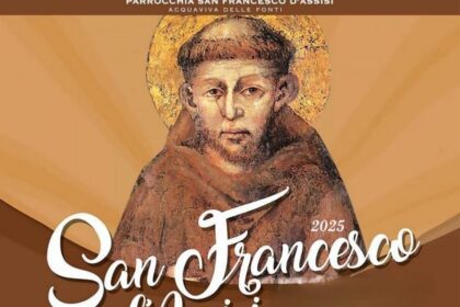 Locandina con il programma ufficiale della Festa San Francesco ad Acquaviva 2025.