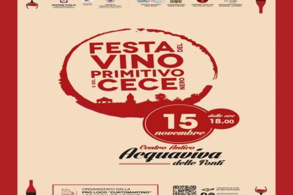 Manifesto ufficiale della Festa Vino Primitivo Acquaviva delle Fonti 15 novembre