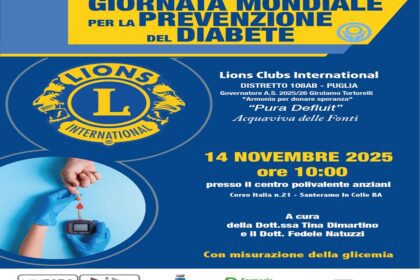 Manifesto Giornata Mondiale Prevenzione Diabete a Santeramo Lions Club