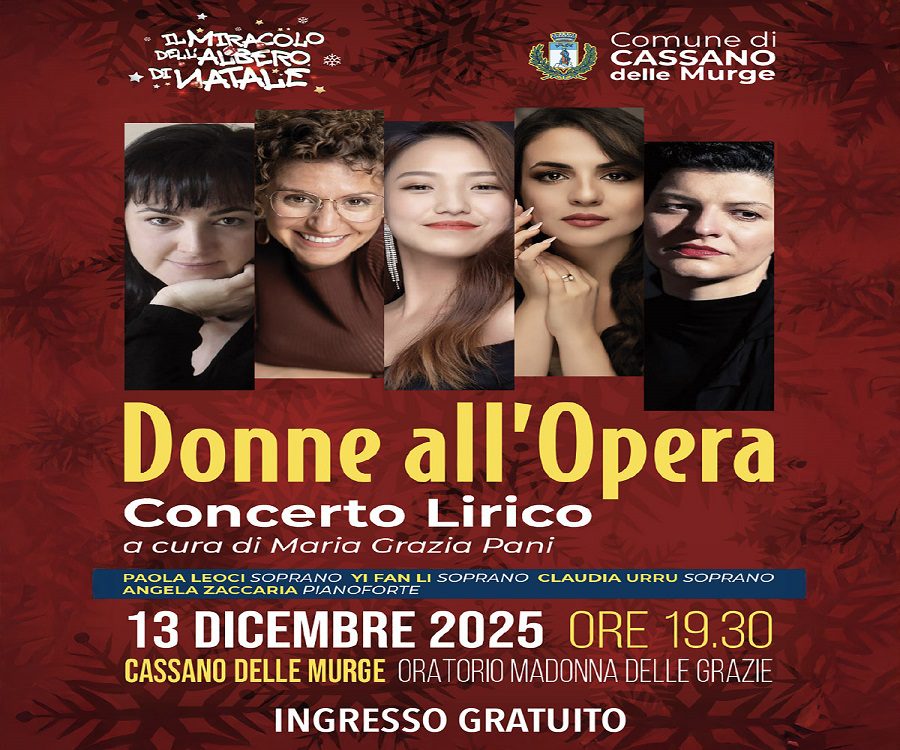 Locandina evento Donne all'Opera Cassano concerto lirico Cassano delle Murge