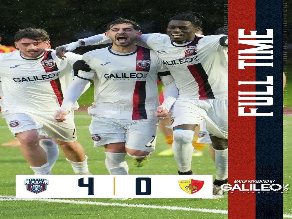 4 Gol dell'Atletico Acquaviva: Trionfo Incredibile contro il Gallipoli 1 Esultanza dei giocatori dell'Atletico Acquaviva dopo il gol del 4-0.