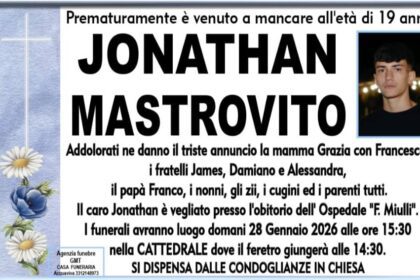 Funerali di Jonathan Mastrovito