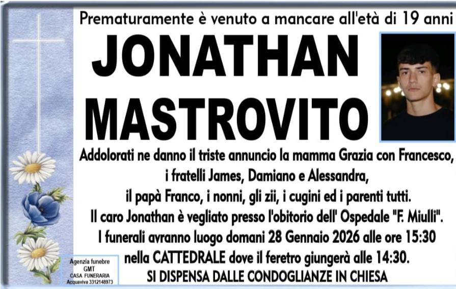 Funerali di Jonathan Mastrovito