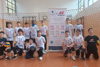 5 Motivi Esplosivi per Sostenere l'U13M Amicizia Volley Acquaviva delle Fonti 7 Squadra U13M Amicizia Volley Acquaviva delle Fonti con sponsor BCC Cassano delle Murge e Tolve in palestra