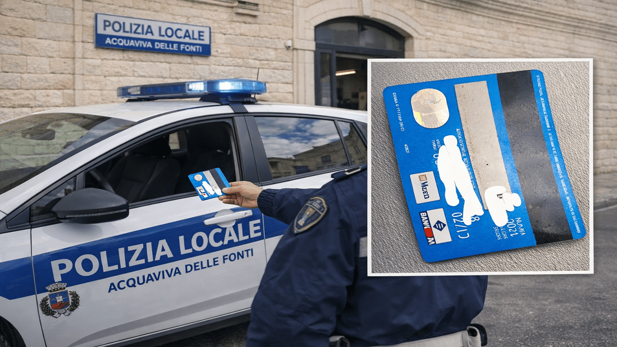Un gesto di onesta ad Acquaviva ritrovata e restituita 1 carta di credito al Comando di Polizia Locale