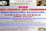 Locandina ufficiale dell'evento Alda Merini ad Acquaviva delle Fonti presso il Teatro San Domenico.