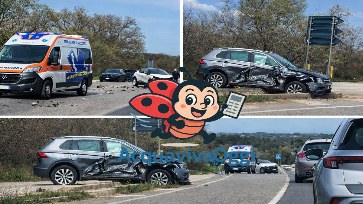 2 auto distrutte e traffico in tilt: violento incidente sulla provinciale Acquaviva-Santeramo
