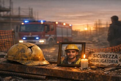 Rappresentazione simbolica dell'inchiesta sulle morti sul lavoro in Italia.