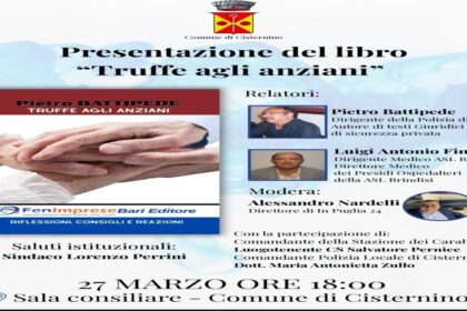 Presentazione del libro Truffe agli anziani di Pietro Battipede a Cisternino.