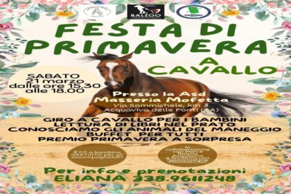 Locandina Festa di Primavera a cavallo ad Acquaviva delle Fonti al Circolo Ippico Mofetta