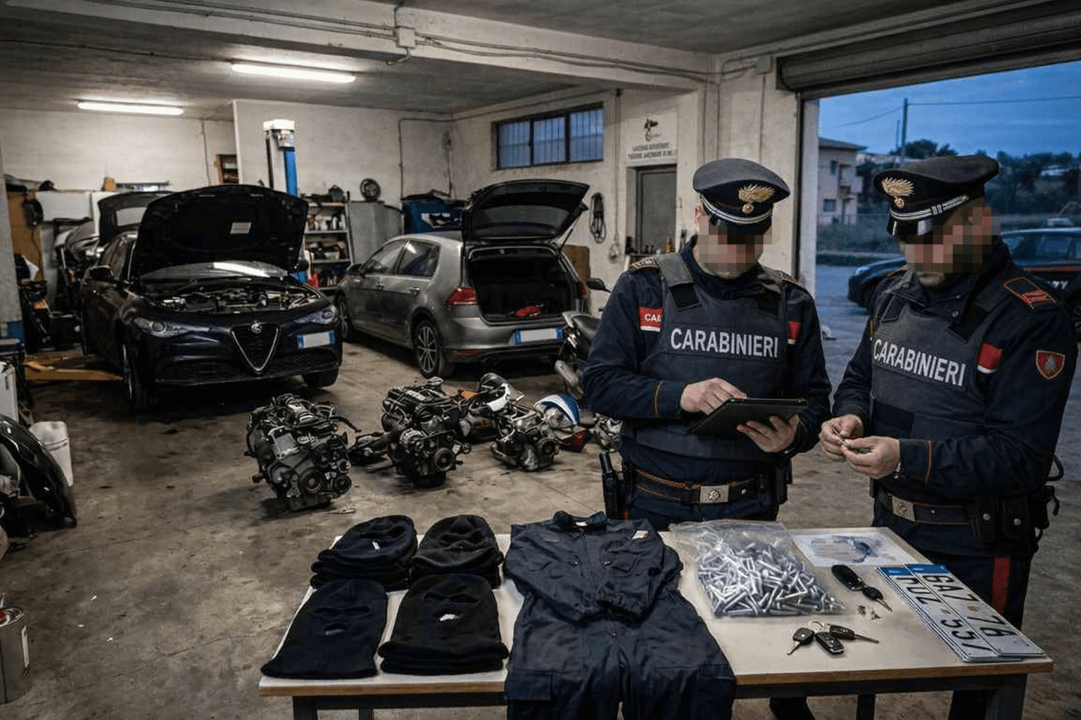 2 arresti e il sequestro shock: scoperta a Santeramo una base logistica per furti d’auto