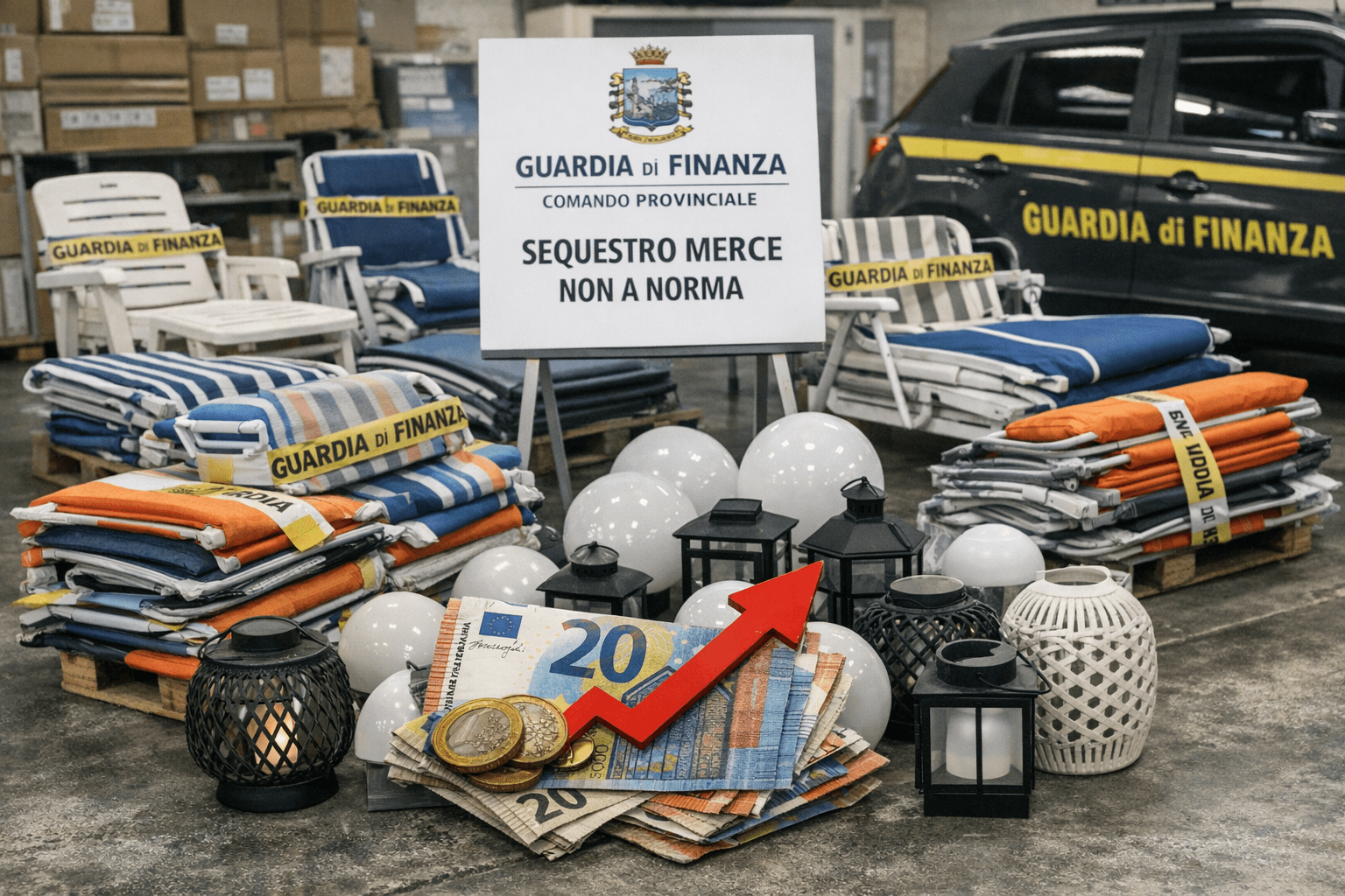 Operazione Gamba corta della Guardia di Finanza: sequestro di mobili contraffatti nella provincia di Bari.