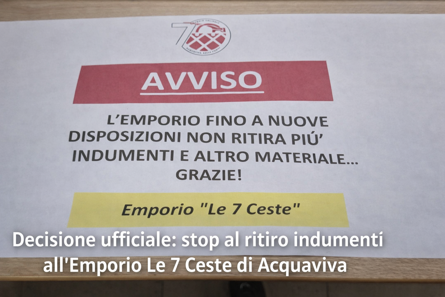 Avviso ufficiale: stop al ritiro di indumenti usati