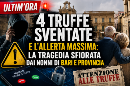 4 truffe sventate e l’allerta massima la tragedia sfiorata dai nonni di Bari e provincia