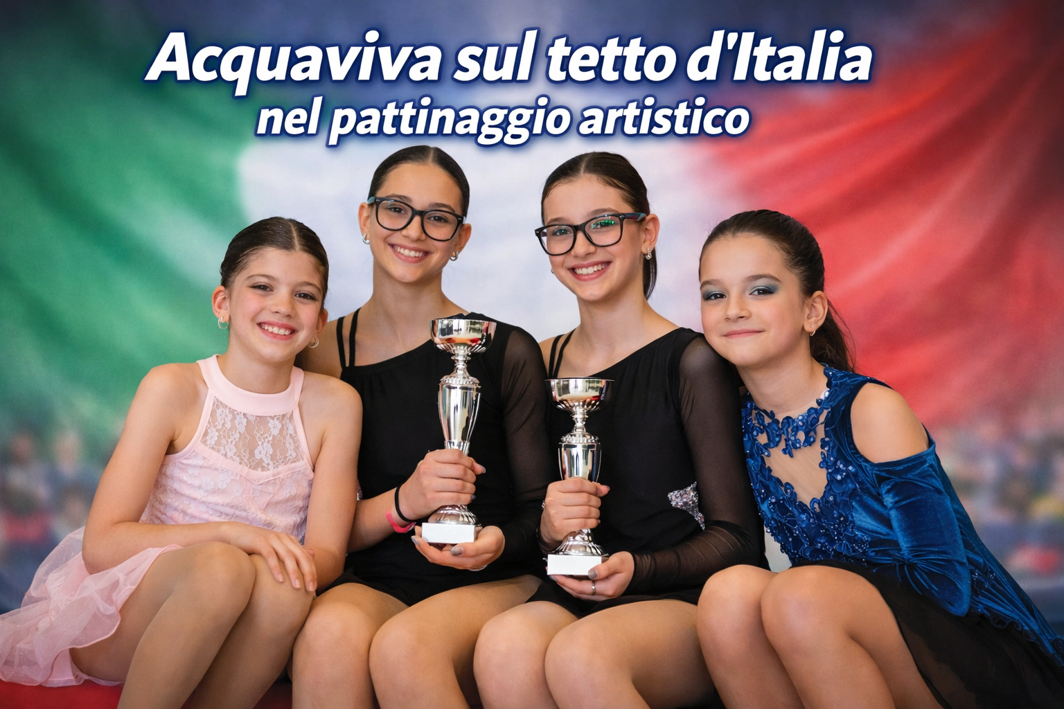 Acquaviva sul tetto d’Italia nel pattinaggio artistico 2 Le atlete del pattinaggio artistico Acquaviva premiate sul podio nazionale.