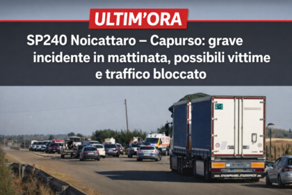 SP240 Noicattaro – Capurso incidente con mezzi di soccorso e traffico bloccato