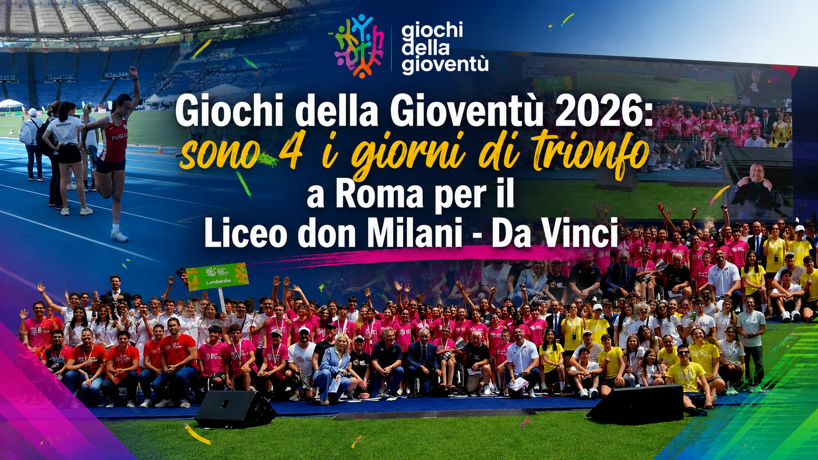 Tamara Ventura sulla pista di atletica leggera dello Stadio Olimpico di Roma durante i Giochi della Gioventù 2026.