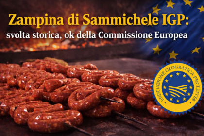 Zampina di Sammichele IGP sulla brace durante la cottura tradizionale