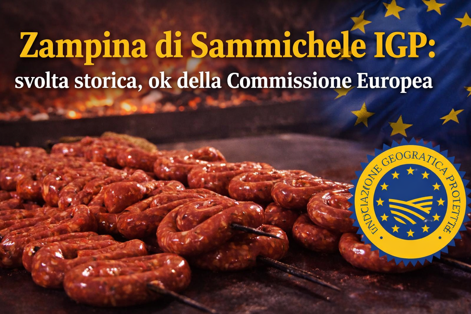 Zampina di Sammichele IGP: svolta storica, ok della Commissione Europea 1 Zampina di Sammichele IGP sulla brace durante la cottura tradizionale