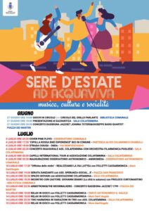 Sere d’Estate 2026 ad Acquaviva, oltre 50 eventi tra cultura, musica e inclusione