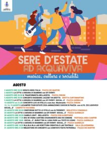 Sere d’Estate 2026 ad Acquaviva, oltre 50 eventi tra cultura, musica e inclusione