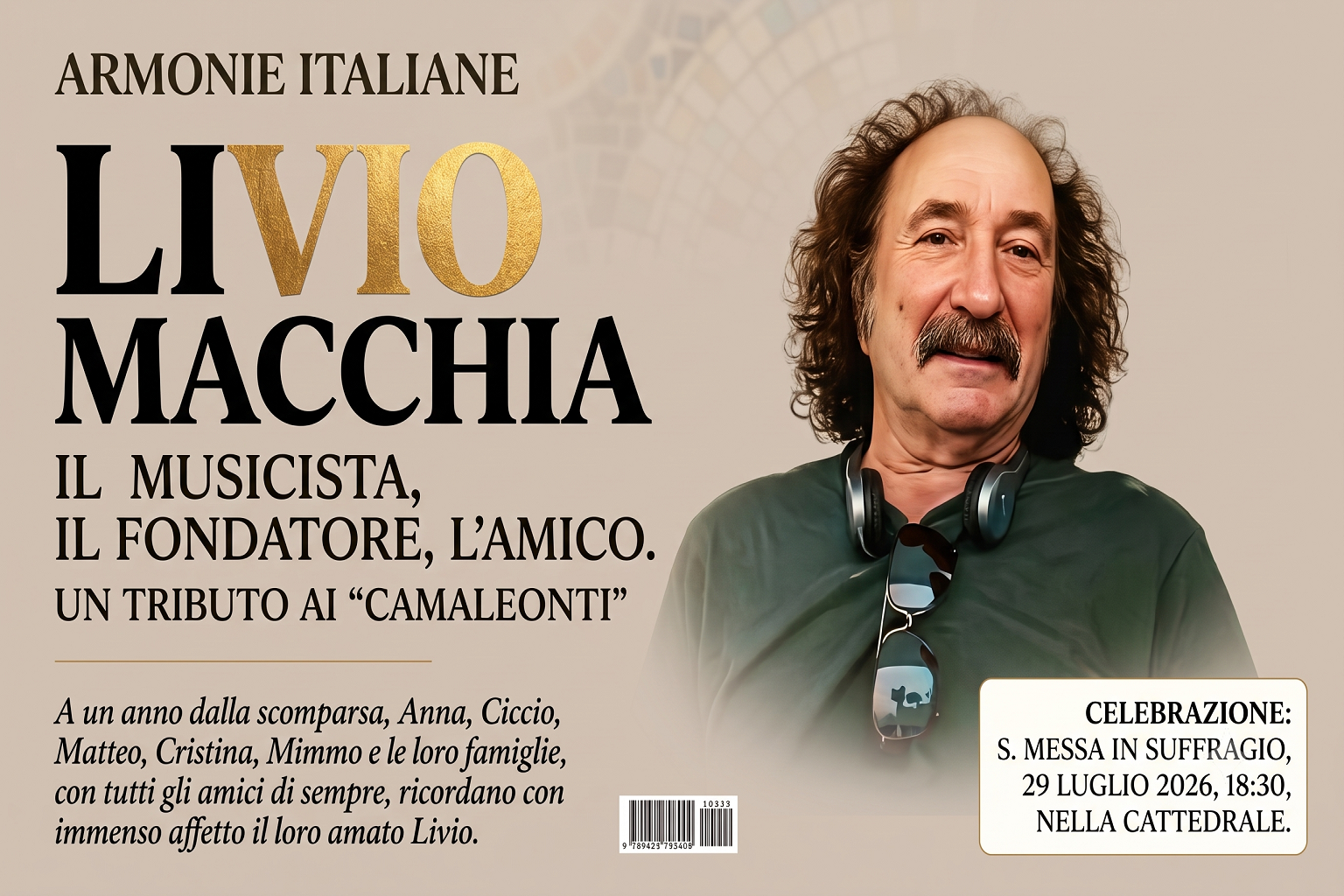 Anniversario Livio Macchia, fondatore dei Camaleonti, Acquaviva delle Fonti