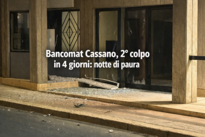 Bancomat Cassano danneggiato dall'esplosione notturna in via Vittorio Emanuele