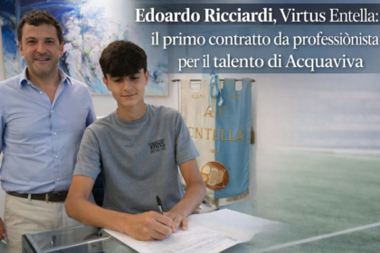 Edoardo Ricciardi, Virtus Entella: il primo contratto da professionista per il talento di Acquaviva 2 Edoardo Ricciardi Virtus Entella firma il contratto di rinnovo biennale a Chiavari insieme alla dirigenza.
