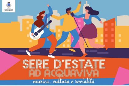 Sere d’Estate 2026 ad Acquaviva, oltre 50 eventi tra cultura, musica e inclusione 3 Locandina ufficiale della rassegna Sere d’Estate 2026 ad Acquaviva con l'elenco dei concerti e degli spettacoli culturali sul territorio.