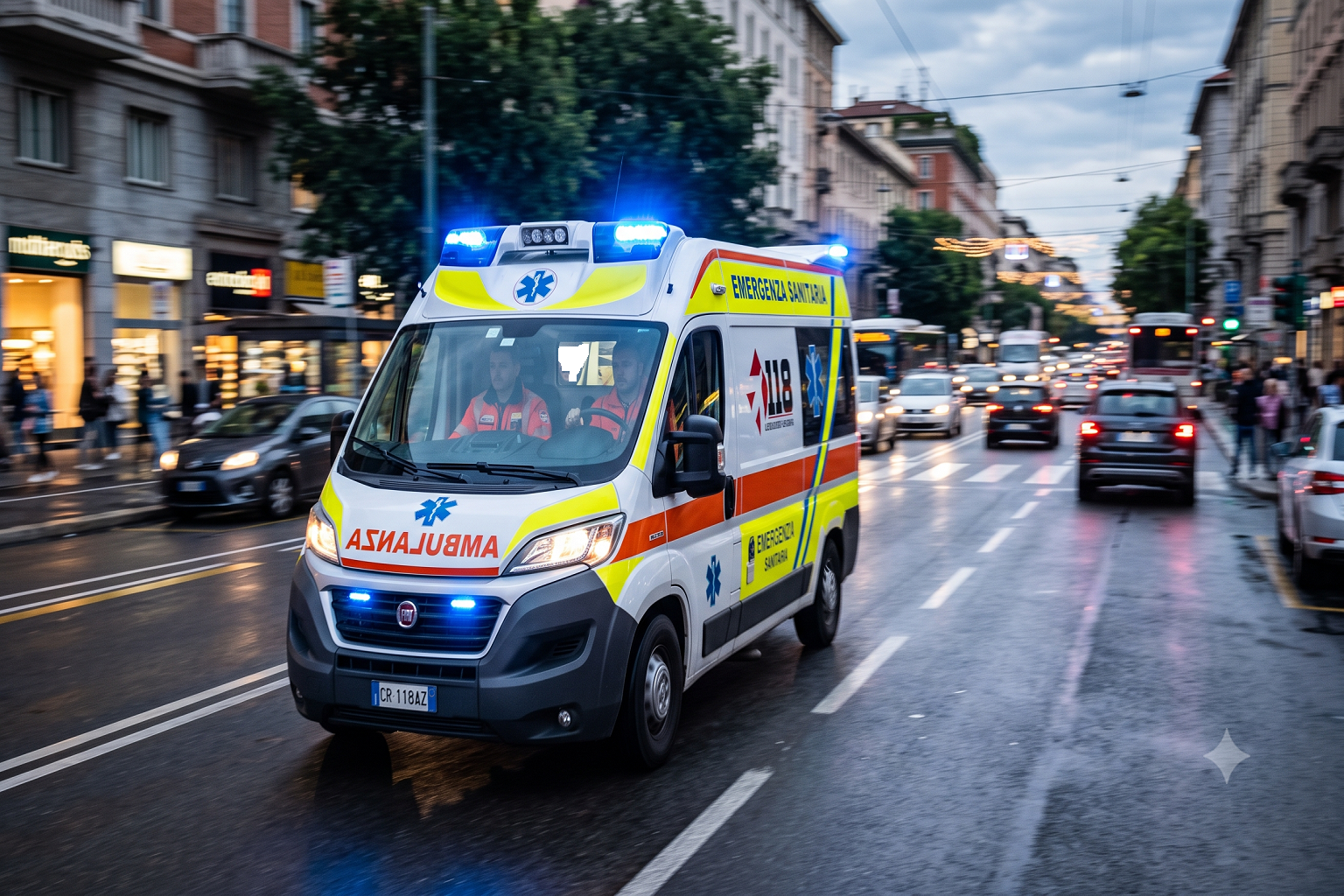 Ambulanza 118. Incidente a Trani