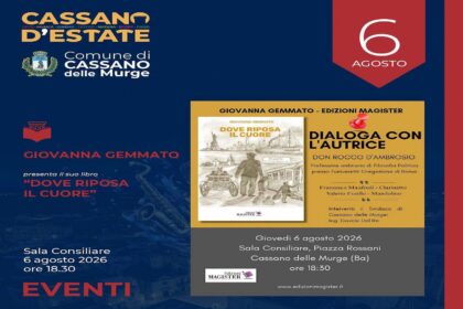 Libro Giovanna Gemmato: straordinario evento oggi a Cassano delle Murge 5 Libro Giovanna Gemmato: straordinario evento oggi a Cassano delle Murge