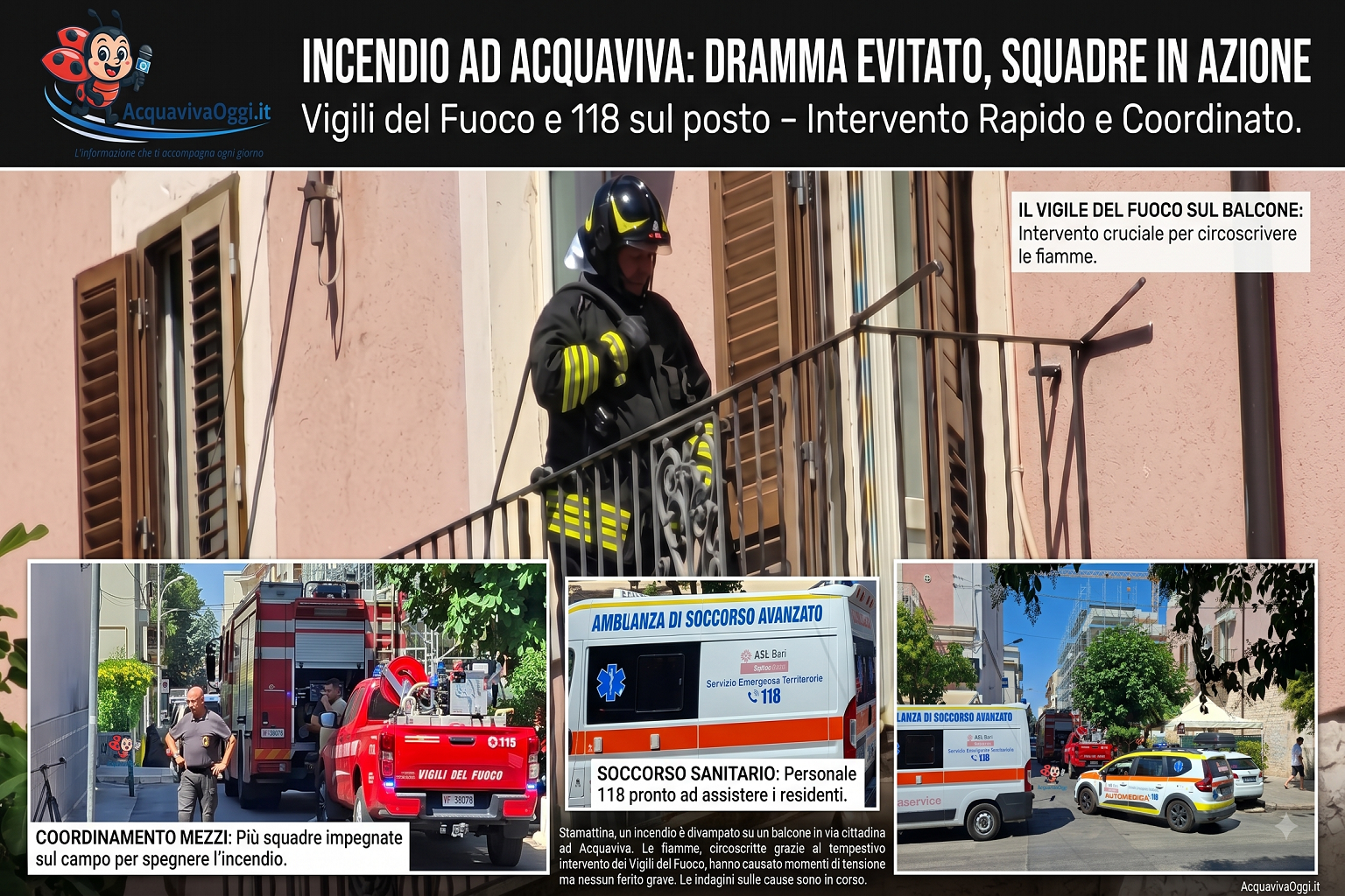 Incendio in via Tria ad Acquaviva: 2 giovani con estintore evitano il peggio 2 INCENDIO IN VIA TRIA AD ACQUAVIVA