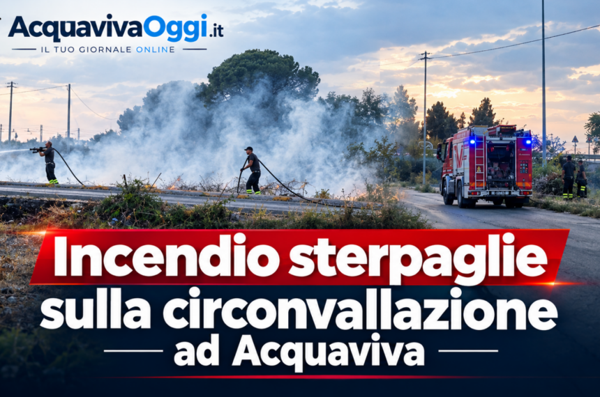 Incendio sterpaglie sulla circonvallazione ad Acquaviva 18 Incendio sterpaglie sulla circonvallazione ad Acquaviva